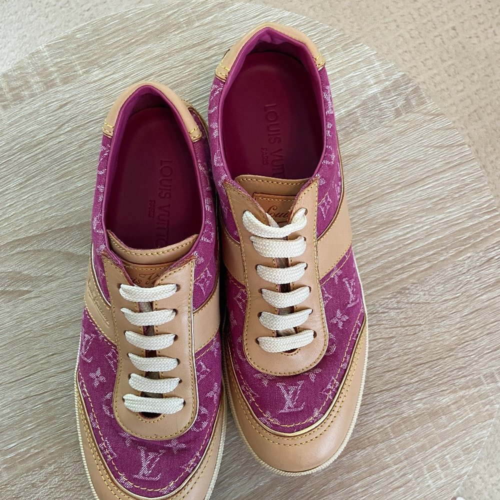 Louis Vuitton - Pink Denim Sneakers